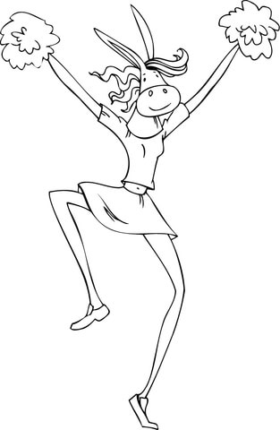 A Democrat Cheerleader Coloring Page